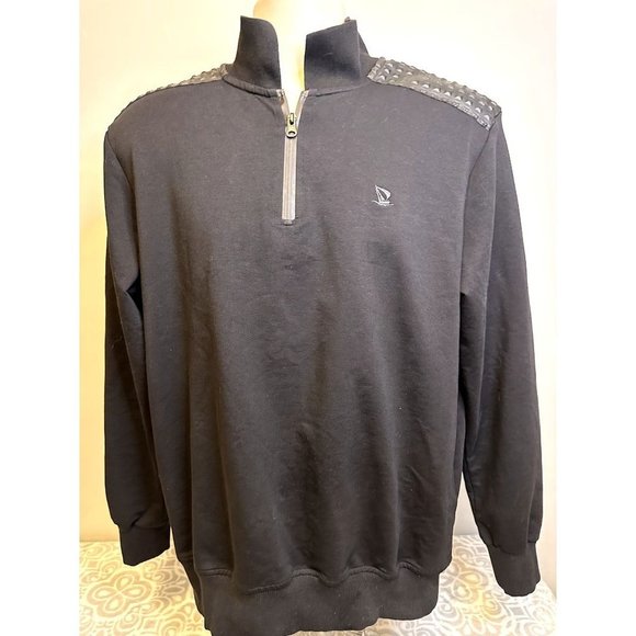 Giorgio di Mare Yachting Collection quarter Zip Pullover Black Jacket, Large EUC - Picture 1 of 16
